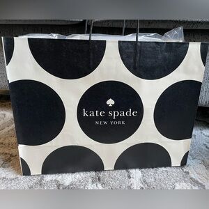 kate spade Black and White Polka Dot Paper Bag
